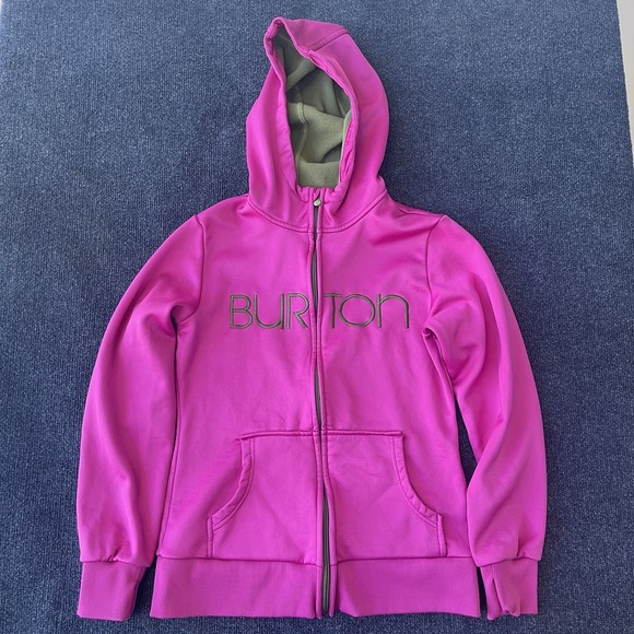 Burton Jackets & Blazers - Burton Hoodie Womens Medium Pink Full Zip DRYRIDE Fleece Lined Snowboard Jacket